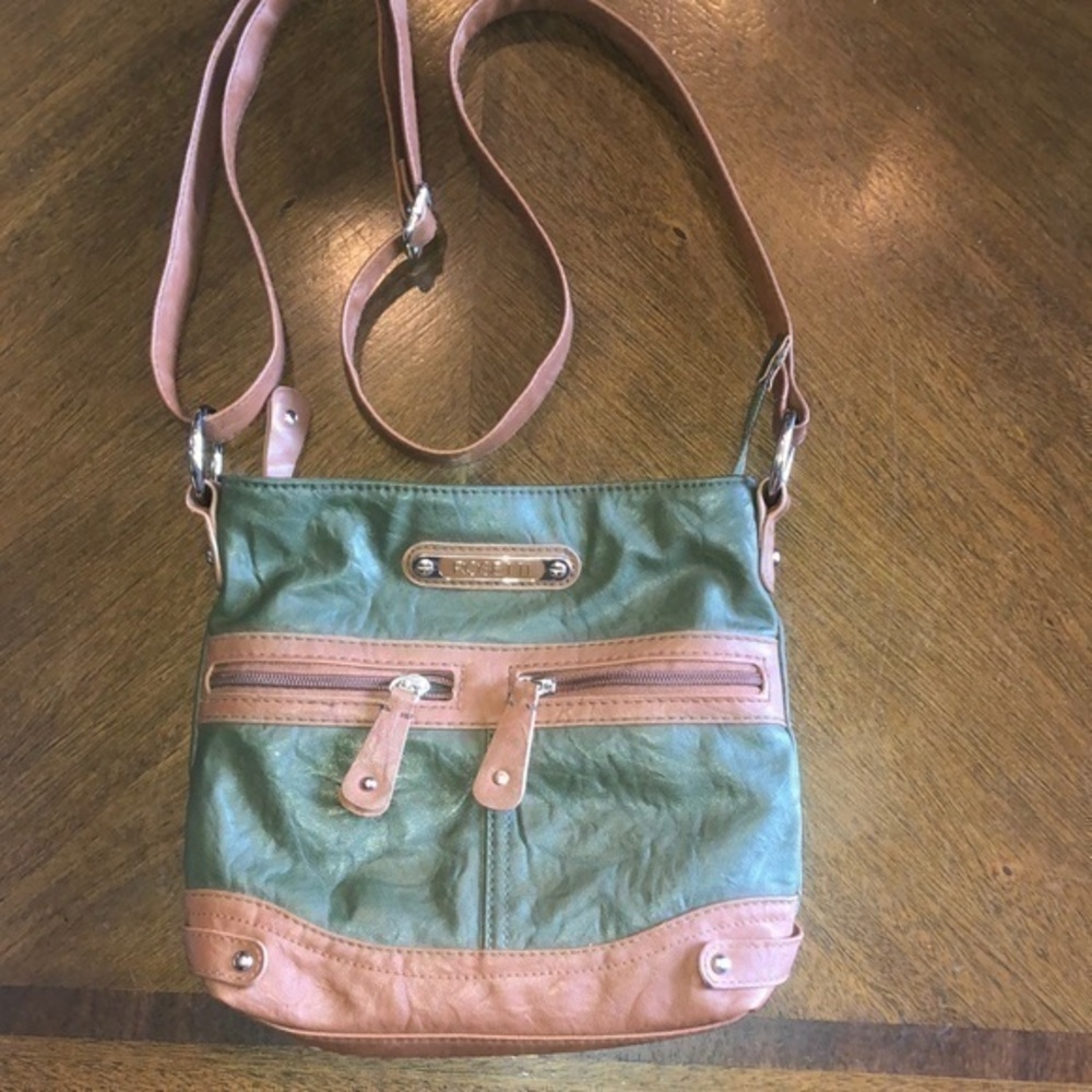 Rosetti Hunter Green & Tan Crossbody Boho Shoulder Bag
